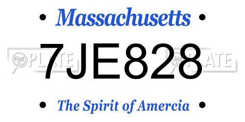 7JE828 Massachusetts License Plate
