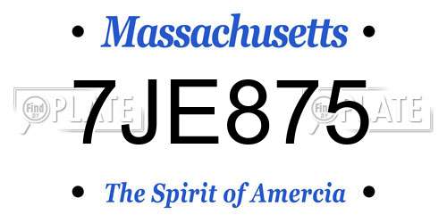 7JE875 Massachusetts License Plate