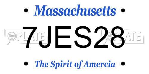 7JES28 Massachusetts License Plate