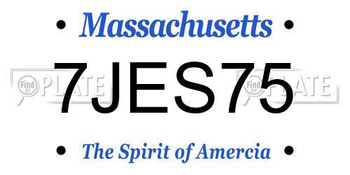 7JES75 Massachusetts License Plate