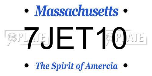 7JET10 Massachusetts License Plate