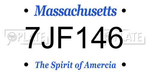 7JF146 Massachusetts License Plate
