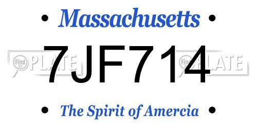 7JF714 Massachusetts License Plate