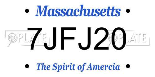 7JFJ20 Massachusetts License Plate