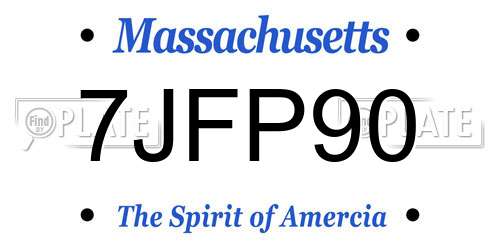 7JFP90 Massachusetts License Plate