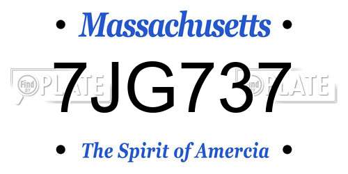 7JG737 Massachusetts License Plate