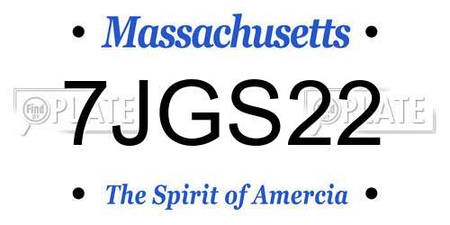 7JGS22 Massachusetts License Plate