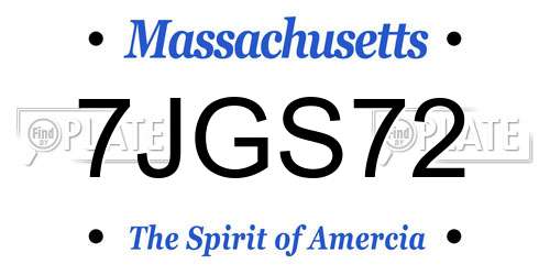 7JGS72 Massachusetts License Plate