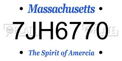 7JH6770 Massachusetts License Plate