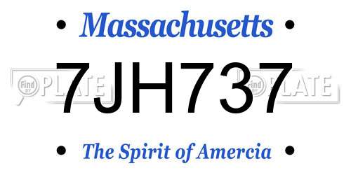 7JH737 Massachusetts License Plate