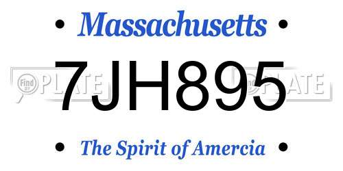 7JH895 Massachusetts License Plate