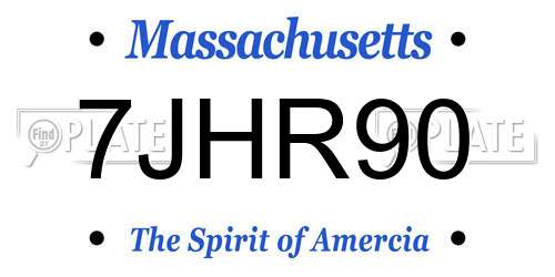 7JHR90 Massachusetts License Plate