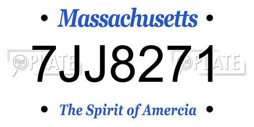 7JJ8271 Massachusetts License Plate