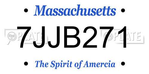 7JJB271 Massachusetts License Plate