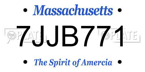 7JJB771 Massachusetts License Plate