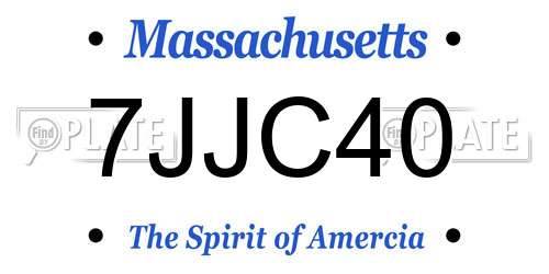 7JJC40 Massachusetts License Plate