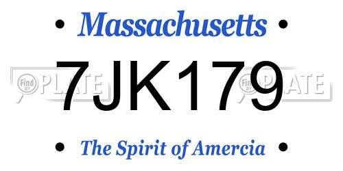 7JK179 Massachusetts License Plate