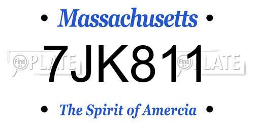 7JK811 Massachusetts License Plate
