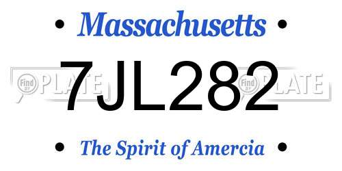 7JL282 Massachusetts License Plate