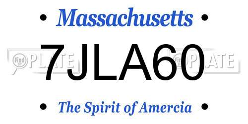 7JLA60 Massachusetts License Plate
