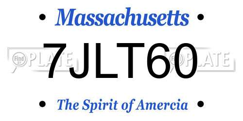7JLT60 Massachusetts License Plate