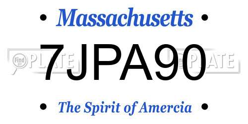7JPA90 Massachusetts License Plate