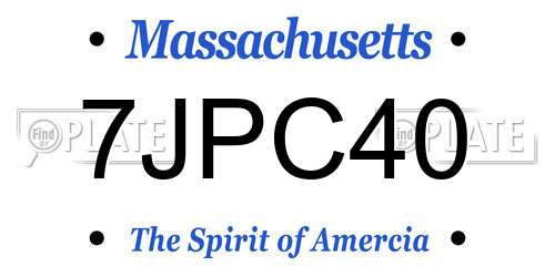 7JPC40 Massachusetts License Plate