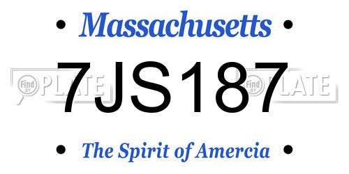 7JS187 Massachusetts License Plate