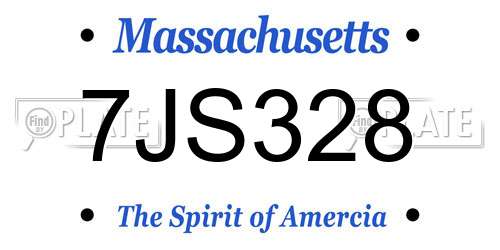 7JS328 Massachusetts License Plate