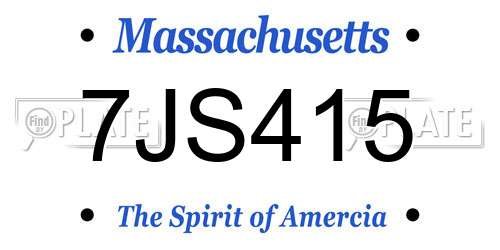7JS415 Massachusetts License Plate