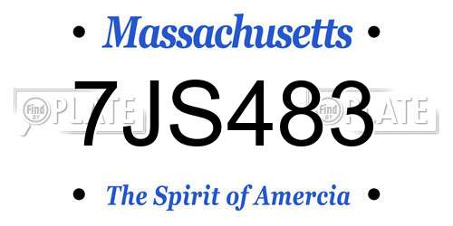 7JS483 Massachusetts License Plate