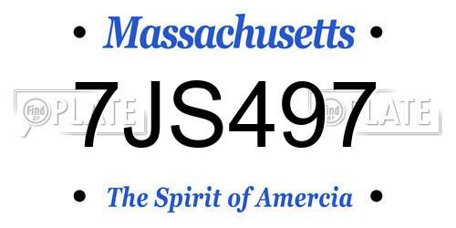 7JS497 Massachusetts License Plate
