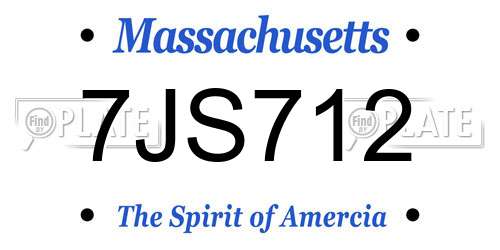 7JS712 Massachusetts License Plate