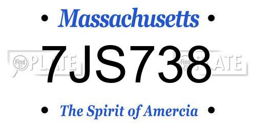 7JS738 Massachusetts License Plate