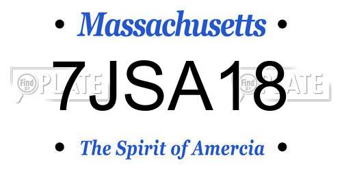 7JSA18 Massachusetts License Plate