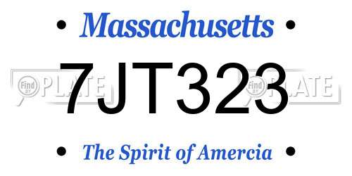 7JT323 Massachusetts License Plate