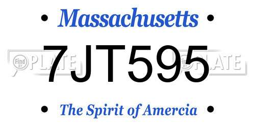 7JT595 Massachusetts License Plate