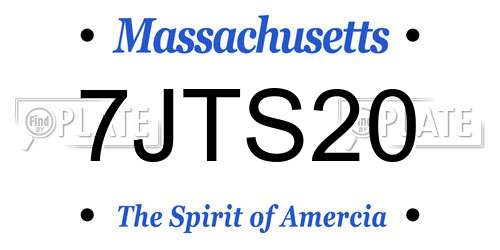 7JTS20 Massachusetts License Plate