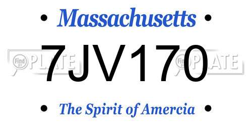 7JV170 Massachusetts License Plate