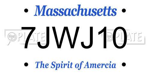 7JWJ10 Massachusetts License Plate