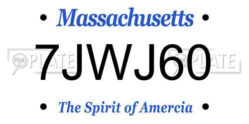 7JWJ60 Massachusetts License Plate