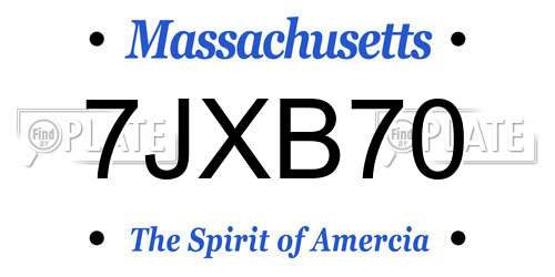 7JXB70 Massachusetts License Plate