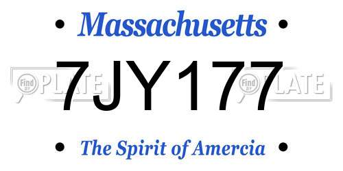 7JY177 Massachusetts License Plate