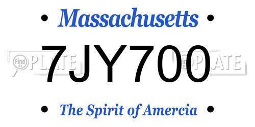 7JY700 Massachusetts License Plate