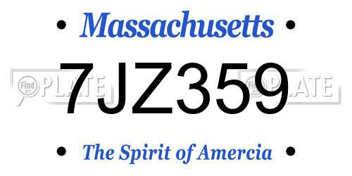 7JZ359 Massachusetts License Plate
