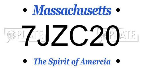 7JZC20 Massachusetts License Plate