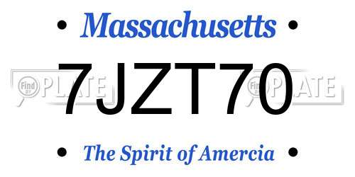 7JZT70 Massachusetts License Plate