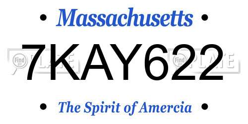 7KAY622 Massachusetts License Plate