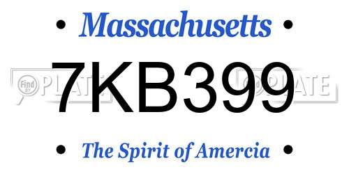 7KB399 Massachusetts License Plate