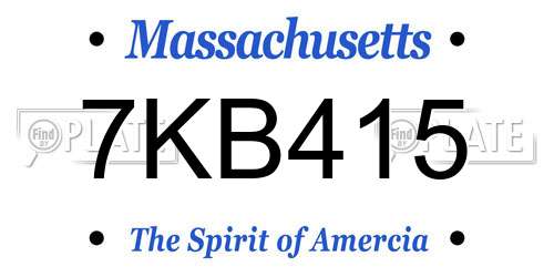 7KB415 Massachusetts License Plate